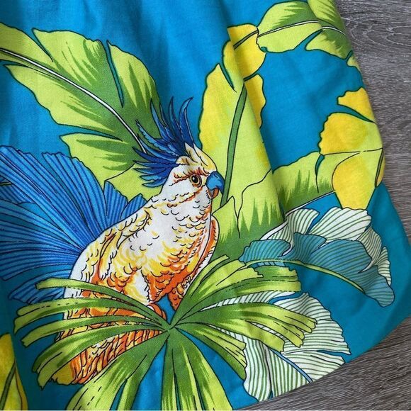 Vintage 80’s Tropical High Waist Cotton Shorts Paula Saker Pleated Pockets SZ 10 - Picture 9 of 15